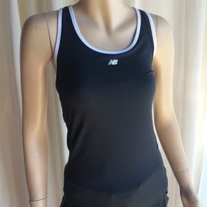 New Balance Black Athletic Tank with White Piping